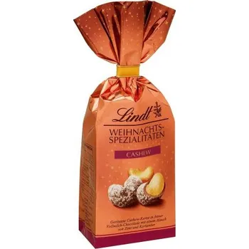 Lindt vánoční kešu oříšky v čokoládě 100g