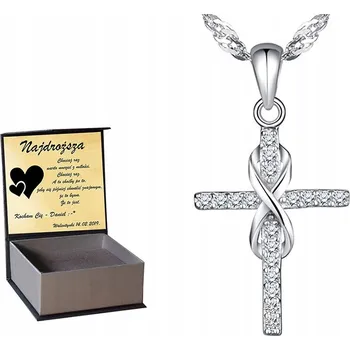 Náhrdelník Stříbrný náhrdelník s křížkem Infinity a krystaly Swarovski Stříbro