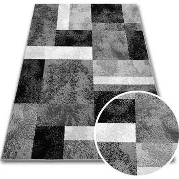 Koberec KOBEREC 120X170 CM NEW IDEA ČTVERCE ŠEDÝ 2755WS52 TENKÁ STRUKTURA