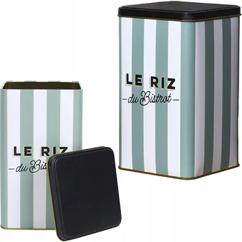 Obraz Dóza na cukr Bistrot, černo-zelená, kovová, 11x18 cm. Elegantní černá