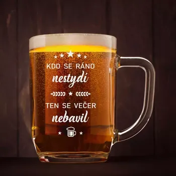 Sklenice Půllitr s pískovaným motivem "TEXT"