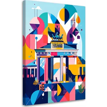 Obraz Obraz do obýváku, kanceláře, Berlín – abstraktní obraz ve stylu Bauhaus, 60x90 cm