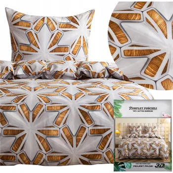 Povlečení Povlečení 140x200 2 dílů komplet povlečení 70x80 saténová Maria geometrická
