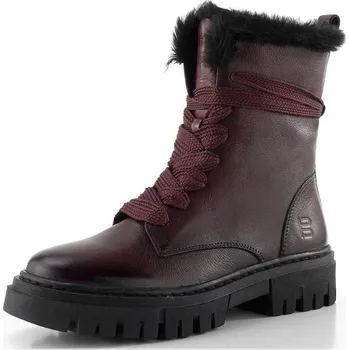 Dámské kozačky TT.BAGATT kožený kotník na platformě vínový D31-AUJ31-1069 - 37 | P699865