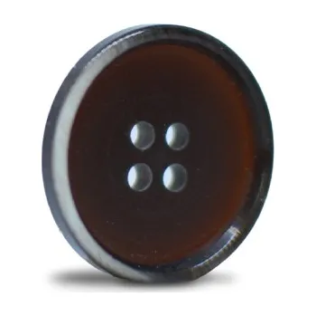 Knoflík Knoflík 20mm, tmavě hnědý bílý okraj