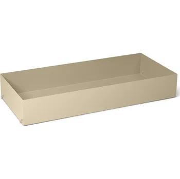 Úložný box Ferm Living, Police do knihovny Punctual hluboký kovová béžová - Formadore