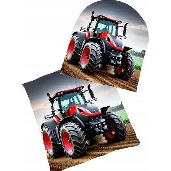 Čepice Dětská zimní podzimní sada Čepice Nákrčník s traktorem