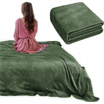 Přehoz na lůžko DEKA přehoz na postel 200x220 MIKROVLÁKNO jednobarevná měkká deka Juana ZELENÁ