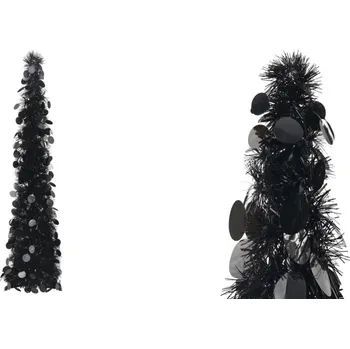 Vánoční stromek Skládací umělý vánoční stromek, černý, 120 cm, PET
