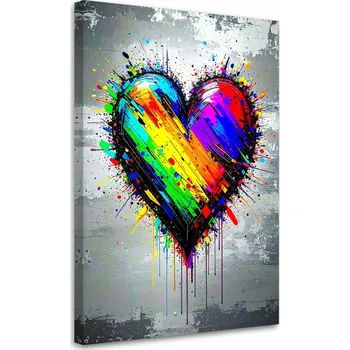 Obraz Obraz do ložnice obýváku, Barevné Srdce Graffiti Street Art 40x60