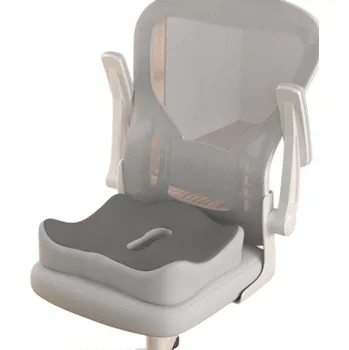 Příslušenství k židli Ortopedický polštář na kostrč 40 x 33 x 4 cm z paměťové pěny Ergonomický sedák pro zmírnění tlaku a bolesti při sezení šedá