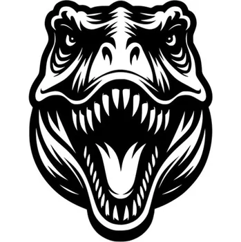 Samolepicí dekorace na vozidlo Samolepka hlava t-rexe na auto a motorku, tuning nálepka (6100)