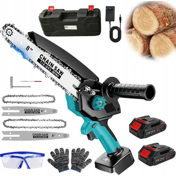 Motorová pila AKU ŘETĚZOVÁ PILA MINI PILKA NA VĚTVE 2x AKU 2x ŘETĚZ
