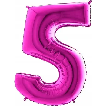 Balónek Fóliový balónek ČÍSLICE 5 růžový 70 cm ITALSKÝ narozeniny