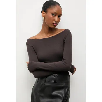 Pánské oblečení Tričko s dlouhým rukávem Answear.LAB dv.hit.sng.tak hnědá 88X, vel. M