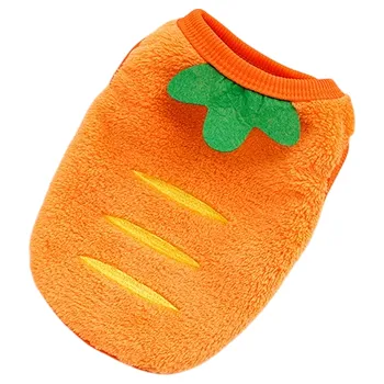 Obleček pro psa Zimní obleček pro psa velikost M 2–3.5 kg 40 cm hrudník 30 cm záda Oranžový teplý overal ve tvaru mrkve s kapucí Pohodlné zimní oblečení pro psy
