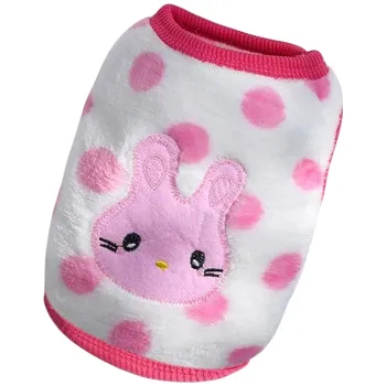 Obleček pro psa Zimní obleček pro psa velikost L 3.5–4.5 kg 45 cm hrudník 35 cm záda Teplý puntíkovaný overal s obrázkem králíka Pohodlné zimní oblečení pro psy