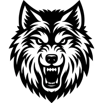 Samolepicí dekorace na vozidlo Samolepka vlčí hlava na auto a motorku, tuning nálepka (6106)