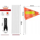 CHORĄGIEWKA FLAGA DO ROWERU ODBLASKOWA SKLÁDACÍ VLAJKA NA KOLO S ODRAZKOU, UPEVNĚNÍ, JASNE BARVY, REFLEXNÍ