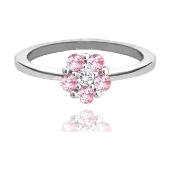 Šperk Dětský stříbrný prsten růžová kytička JMAD0037PR