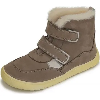 Dívčí zimní obuv Dívčí zimní barefoot boty KESY TAUPE, Protetika, šedá - 23