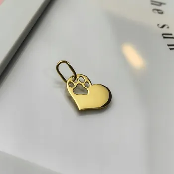Přívěsek Zlatý přívěsek - srdce, tlapky zlatá