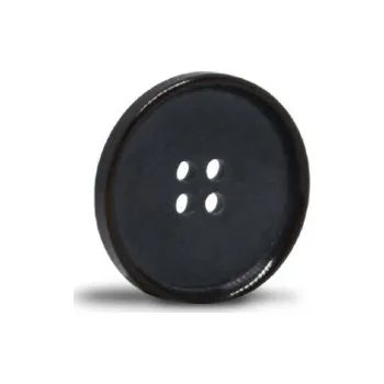 Knoflík Knoflík 20mm, černý s hnědým okrajem