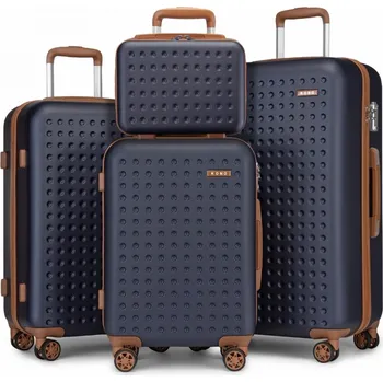 Kono 2486 Sada 4 kufrů spinner 31/55/65/75cm Modrá ABS/Polykarbonát