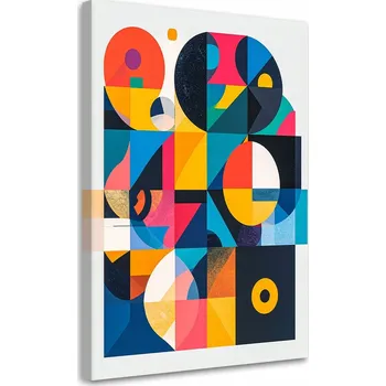 Obraz Obraz do obýváku nebo kanceláře, Geometrická abstrakce ve stylu Bauhausu 70x100 cm