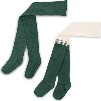 Dětské punčocháče Konges Sløjd 2 PACK LUREX TIGHTS 2-pack KS104171.9BYA zelená 79X, vel. 68-74