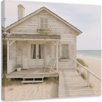 Obraz Obraz do obýváku nebo ložnice ve stylu Shabby Chic, Dům na pláži 30x30