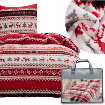 Povlečení POVLEČENÍ VÁNOČNÍ 140x200 2dílné mikrovlákno PLYŠOVÉ zimní medvídek MARTINO