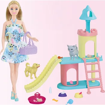 Panenka se zvířátky 30 cm