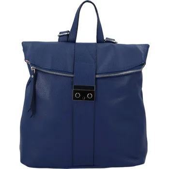 Městský batoh Dámský kožený batůžek modrý - ItalY Ahmed modrá