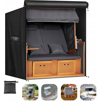 Zahradní lehátko VODĚODOLNÝ OBAL KRYT PLACHTA NA PLÁŽOVÝ KOŠ 155x95x165/145cm 420D