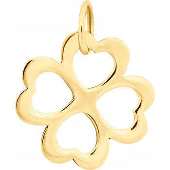 Přívěsek ZLATÝ PŘÍVĚSEK JETELEM ČTYŘLÍSTEK 585 + GRAVÍROVÁNÍ Zlatá