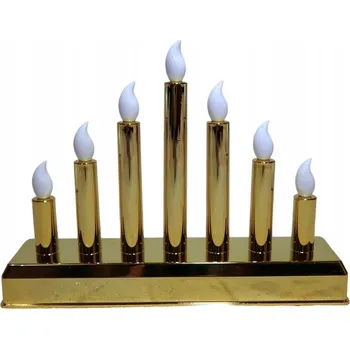 Vánoční svícen DŘEVĚNÝ ADVETNÍ SVÍCEN LED VELKÝ ČERVENÝ