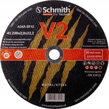Řezný kotouč Řezný kotouč na kov Schmith S41A-04-V2 230 x 22,2 mm