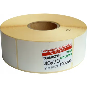 Speciální papír Termální etikety 40x70 mm SNADNO ODSTRANITELNÉ lepidlo, bílé, čisté, 1000 ks