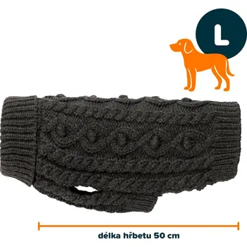 Obleček pro psa PAIKKA Knit svetr šedá L | 50 cm