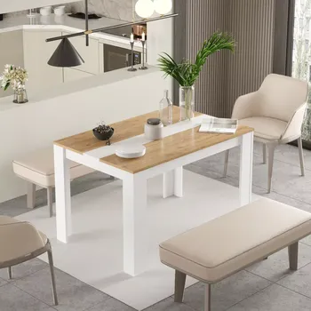 Jídelní stůl Obdélníkový jídelní stůl Houseland Future 02 bílý/dub Castello