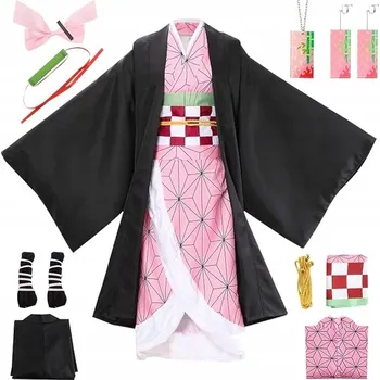 Karnevalový kostým KOSTÝM NEZUKO ANIME MITSURI PŘEVLEK JAPONSKÝ COSPLAY KIMONO SADA 160