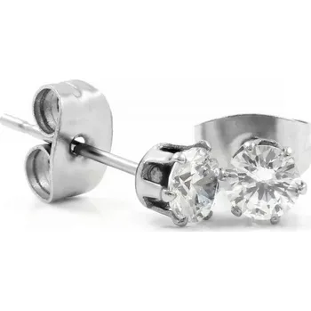 Náušnice Ocelové náušnice pecky se zirkony Symphony - kusovky - 5 mm