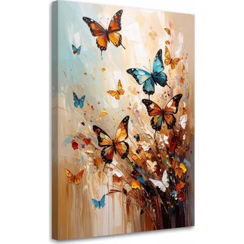 Obraz Obraz na plátně do obýváku ložnice, Barevní Motýli 40x60