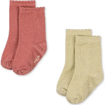 Dětské ponožky Konges Sløjd GLITTER 2-pack KS104178.9BYA béžová 02X, vel. 22/24