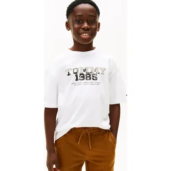 Chlapecké tričko Dětské bavlněné tričko Tommy Hilfiger KB0KB10087.116.122.9BYA bílá 00X, vel. 122