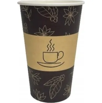 Jednorázové nádobí Papírový kelímek Love Nature béžový ekologický 400 ml, 50 ks