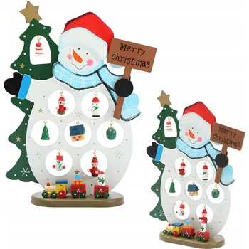 Vánoční dekorace sněhulák dřevěná figurka 18 x 25 cm