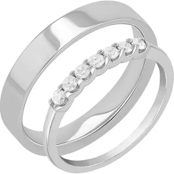 Prsten Eternity prsten s lab-grown diamanty a pánský plochý prsten Rexanne