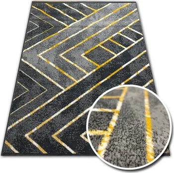 Koberec KOBEREC MĚKKÝ 120X170 CM NEW IDEA 3694GB15 HUSTÝ ŠEDÝ ŽLUTÝ KRÁTKÝ VLAS